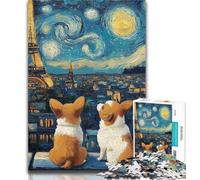 Puzzle da 1000 pezzi Corgi sotto il cielo notturno Puzzle da 1000 pezzi per adulti e adolescenti, gioco impegnativo e gioco in famiglia Regali di Babbo Natale segreto 50x75cm