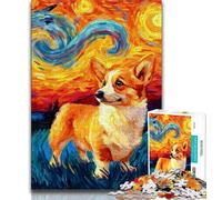 Puzzle da 1000 pezzi "Corgi Under The Starry Sky" per adulti e ragazzi, gioco rompicapo, decorazione da parete, regali unici per compleanno e Natale (50x75cm)