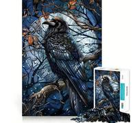 Puzzle da 1000 pezzi "Corvo al chiaro di luna" per ragazzi, ideale per migliorare la memoria, per un relax informale e per esporre opere d'arte dai tagli netti (50x75cm)
