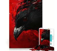 Puzzle da 1000 pezzi "Corvo dagli occhi rossi" per adolescenti, gioco di puzzle per allenare la mente, gioco di gruppo, arte da assemblare, regalo classico (38x26cm)