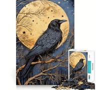 Puzzle da 1000 pezzi "Corvo di notte" per adolescenti Il puzzle migliora la memoria, è rilassante e compatto, ideale come regalo festivo (38x52cm)