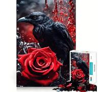 Puzzle da 1000 pezzi "Corvo e Rosa in un'atmosfera dark fantasy" per adulti, gioco stimolante per la mente, rilassante e con tagli precisi Articolo a tema Babbo Natale (38x52cm)