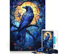 Puzzle da 1000 pezzi "Corvo in vetrata" per adolescenti, ideale per rafforzare la memoria, rilassante e divertente, con bordi lisci e perfetto per la lista dei desideri di Babbo Natale (38x52cm)