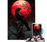 Puzzle da 1000 pezzi Corvo sotto la Luna di Sangue Giochi educativi per giochi di sfida educativi Giocattolo Ottimo regalo e giocattolo per passare il tempo durante le vacanze (Dimensioni 38x26cm)