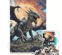 Puzzle da 1000 pezzi "Cosmic Alien Dino Odyssey", gioco rompicapo, allena la mente e la manualità, ideale come decorazione da scrivania 38x26cm