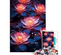 Puzzle da 1000 pezzi "Cosmic Black Lotus Bloom" gioco educativo sfida per l'intelligenza giocattolo avvincente regalo di Babbo Natale segreto regalo di compleanno (dimensioni 38x52cm)