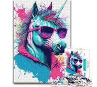 Puzzle da 1000 pezzi Cosmic Fantasy Unicorno Giocattolo educativo per l'apprendimento per bambini dai 14 anni in su 38x26cm