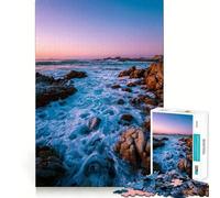 Puzzle da 1000 pezzi "Costa rocciosa al tramonto" per ragazzi, gioco di puzzle divertente da creare insieme, opera d'arte da collezione (50x75cm)