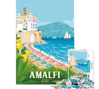 Puzzle da 1000 pezzi Costiera Amalfitana Italia Atrani Puzzles per adolescenti Gara di velocità manuale per compleanno Natale Sfida di intelligenza Giocattolo avvincente 50x75cm