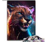 Puzzle da 1000 pezzi "Cougar Spirited" per adulti, attività di legame familiare, regalo per la casa, gioco di ruolo per famiglie (dimensioni 26x38cm)