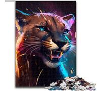 Puzzle da 1000 pezzi "Cougar Spirited" Puzzle da 1000 pezzi Gioco interattivo per famiglie, Sfida mentale fai da te per la decorazione della casa, formato regalo 38x26cm