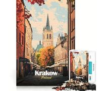 Puzzle da 1000 pezzi Cracovia,Polonia,paesaggio urbano,incastro preciso,gioco,concentrazione,divertimento,relax,regalo di Natale (38x26cm)