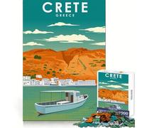 Puzzle da 1000 pezzi Creta Grecia Poster di viaggio Taglio preciso Divertimento per la mente Divertimento per rallentare il tempo Decorazione natalizia da parete (38x52cm)