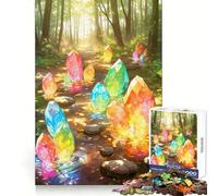 Puzzle da 1000 pezzi "Cristalli arcobaleno in un ruscello nella foresta" per adolescenti, ideale per migliorare la memoria, per un relax informale e per esporre opere d'arte dai tagli netti (38x52cm)