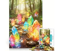 Puzzle da 1000 pezzi "Cristalli arcobaleno in un ruscello nella foresta" per adulti e ragazzi gioco di abilità rilassante e divertente con bordi precisi ideale come regalo per le festività (50x75cm)
