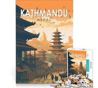 Puzzle da 1000 pezzi "Cronache di Kathmandu", giocattolo fai-da-te, sfida impegnativa, con pezzi di forma casuale completamente ad incastro 50x75cm