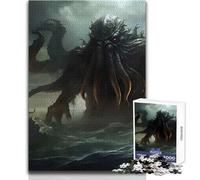 Puzzle da 1000 pezzi Cthulhu Dio Oceano Nave Giocattolo Gioco Intellettuale Apprendimento Educativo Regalo per Compleanni Dimensioni 50x75cm
