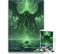 Puzzle da 1000 pezzi Cthulhu Rising con nave, attività rilassante per il tempo libero, taglio di precisione, bordo liscio, giocattolo da gioco, dimensioni 50x75cm