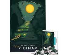 Puzzle da 1000 pezzi Cu Chi Tunnels Vietnam Gioco pratico Giocattolo avvincente per coltivare la pazienza Opera d'arte Regalo Decorazione per la casa (Dimensioni 38x26cm)