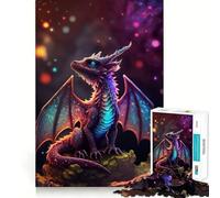 Puzzle da 1000 pezzi "Cucciolo di Drago Arcobaleno" per adulti e ragazzi, gioco di logica solido, silenzioso e divertente, taglio di precisione, Babbo Natale, scegli il tuo desiderio (38x26cm)