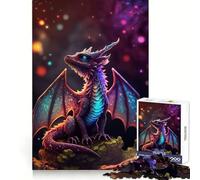 Puzzle da 1000 pezzi "Cucciolo di Drago Arcobaleno" per adulti e ragazzi, gioco di logica solido, silenzioso e divertente, taglio di precisione, Babbo Natale, scegli il tuo desiderio (38x26cm)