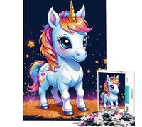Puzzle da 1000 pezzi - Cucciolo di unicorno giocattolo educativo gioco impossibile ideale per passare il tempo in casa regalo di compleanno (dimensioni 75x50cm)