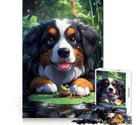 Puzzle da 1000 pezzi "Cucciolo e rana amici" di Bernese Mountain per adolescenti, gioco che stimola la logica e allevia lo stress, con bordi di qualità, ideale come regalo di Babbo Natale (50x75cm)