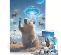 Puzzle da 1000 pezzi "Culto surreale del capibara dal futuro" - Gioco educativo e divertente da fare a casa regalo di compleanno o di viaggio 38x26cm