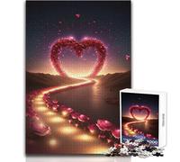 Puzzle da 1000 pezzi "Cuore sulla spiaggia" per adolescenti, gioco di pensiero logico interattivo, ideale come regalo per occasioni memorabili, dimensioni 38x52cm
