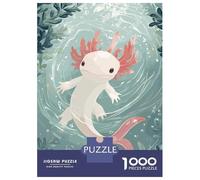 Puzzle Da 1000 Pezzi Cute Axolotl in Water Illustration Puzzle Per Adulti Gioco Rompicapo Vacanza A Casa Ammazzare Il Tempo Offerta Come Regalo Per Tutta La Famiglia 70x50cm/1000pcs