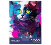Puzzle Da 1000 Pezzi - Cute Cat Abstract CMYK Puzzle Gioco Rompicapo Decorazione Da Parete Offerta Come Regalo Per Tutta La Famiglia 38x26cm/1000pcs