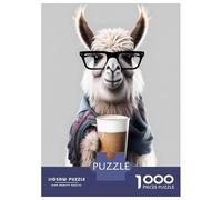 Puzzle Da 1000 Pezzi Cute Llama And Expresso Puzzle Per Adulti Gioco Pratico Sfida Difficile Interazione Genitore-figlio 38x26cm/1000pcs