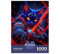 Puzzle Da 1000 Pezzi Cyberpunk Cat Russian Blue Samurai Animal Puzzle Per Adulti Gioco Rompicapo Migliora La Memoria Regali Unici Per Compleanno E Natale 70x50cm/1000pcs