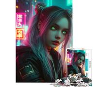 Puzzle da 1000 pezzi Cyberpunk Girl Brain Intelligence Challenge Giocattolo avvincente Gioco educativo Corsa di velocità manuale Regalo per compleanni (Dimensioni 38x26cm)