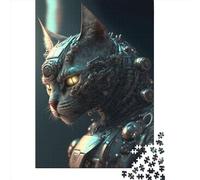 Puzzle da 1000 pezzi Cyborg Cat No.1 per adulti, puzzle in legno, giochi educativi per bambini, 1000 pezzi (75x50 cm)