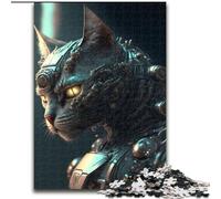 Puzzle da 1000 pezzi "Cyborg Cat No" in legno, gioco interattivo per famiglie, adatto a partire dai 14 anni, 50x75cm, gioco rompicapo per adolescenti, regalo perfetto per le feste