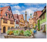 Puzzle da 1000 pezzi da 1000 pezzi di Rothenburg ob der Tauber Sunny Day Blue Sky, unico adatto per adolescenti e adulti, decorazione per la casa