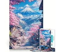 Puzzle da 1000 pezzi "Da Sakura Street a Fuji" per ragazzi, gioco di logica, divertente e silenzioso, con taglio liscio, regalo perfetto (50x75cm)