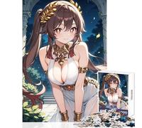 Puzzle da 1000 pezzi dea degli anime in abito bianco decorazione per la casa giocattoli ottimo regalo giochi educativi con poster abbinato e foglio di quiz dimensioni 50x75cm