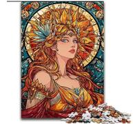 Puzzle da 1000 pezzi "Dea delle vetrate colorate" per adolescenti, gioco per famiglie, antistress, sfida difficile, regalo per amici e parenti (50x75cm)