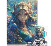Puzzle da 1000 pezzi "Dea sottomarina", difficile da completare ma divertente e umoristico, con poster abbinato e foglio di quiz, 38x26cm