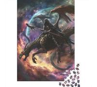 Puzzle da 1000 pezzi Death Rides Dragon per adulti, puzzle in legno, rompicapo per bambini, 1000 pezzi (75x50 cm)