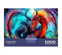 Puzzle da 1000 pezzi Decorativo Drago Potente, Gioco di puzzle di creature leggendarie per coppie e bambini di età superiore ai 12 anni, 52x38 cm