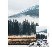 Puzzle da 1000 pezzi decorazione per la casa foresta di montagna nebbiosa giocattoli fantastici regali e giocattoli gioco pratico interessante riduzione dello stress dimensioni 38x52cm
