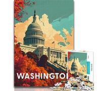 Puzzle da 1000 pezzi del Campidoglio di Washington per adulti e adolescenti, modelli da assemblare, attività divertenti da fare a casa, regalo di compleanno, regali da viaggio, 38x26cm