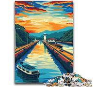 Puzzle da 1000 pezzi del Canale di Panama per adulti e adolescenti, giocattoli, giochi educativi, regali di Babbo Natale segreto antistress per bambini dai 14 anni in su, 1000 pezzi (26x38cm)