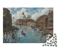 Puzzle da 1000 pezzi del Canale di Venezia, Basilica di Venezia, Canale, per adulti, giochi educativi, decorazione per la casa, sfida ad alta difficoltà, compleanno, 70x50 cm, regalo