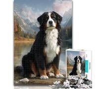 Puzzle da 1000 pezzi del cane da montagna bernese, puzzle da 1000 pezzi per adulti, attività divertente per la casa, giocattoli per i giorni di pioggia, regali di compleanno 50x75cm