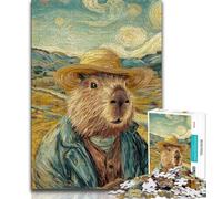 Puzzle da 1000 pezzi del Capibara in stile Van Gogh per adulti e adolescenti, aiuta il cervello ad allenarsi, giocattoli avvincenti per coltivare la pazienza, gioco di sfida unico (75x50cm)