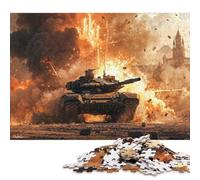 Puzzle da 1000 pezzi del carro armato della prima guerra mondiale in azione per puzzle di carta, gioco educativo per adulti, 38x26 cm/1000 pezzi